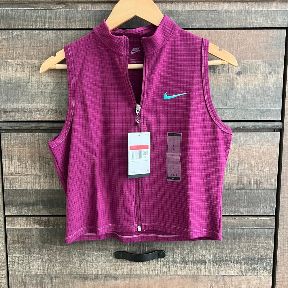 Nike Sportswear Women's Full Zip Fitted Crop Top DM6195 810 Size L NWT